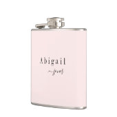 Eleganter Minimalistischer Skriptname Personalisie Flachmann (Links)