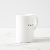 Eleganter Minimalistischer Skriptname Personalisie Porzellantasse (Vorderseite Rechts)