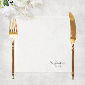 Eleganter Minimalistischer Skripttypografiennachna Serviette