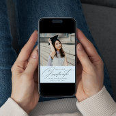 Eleganter Minimalistischer Sky Blue Foto Abschluss Ankündigung