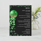 Eleganter Minimalistischer St. Patrick's Day Weddi Menükarte (Stehend Vorderseite)