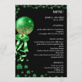 Eleganter Minimalistischer St. Patrick's Day Weddi Menükarte (Vorderseite)