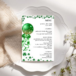 Eleganter Minimalistischer St. Patrick's Day Weddi Menükarte