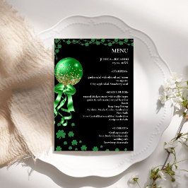 Eleganter Minimalistischer St. Patrick's Day Weddi Menükarte
