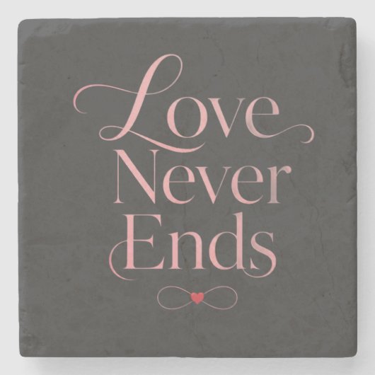 Eleganter minimalistischer Steinuntersetzer "Liebe (Vorderseite)