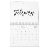 Eleganter minimalistischer Text für das benutzerde Kalender (Feb 2027)