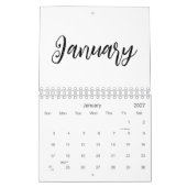Eleganter minimalistischer Text für das benutzerde Kalender (Jan 2027)