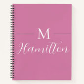 Eleganter Minimalistischer, tiefrosa Monogramm-Nam Notizblock (Vorderseite)