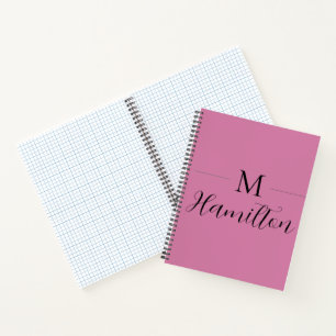 Eleganter Minimalistischer, tiefrosa Monogramm-Nam Notizblock