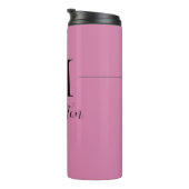 Eleganter Minimalistischer, tiefrosa Monogramm-Nam Thermosbecher (Nach rechts gedreht)
