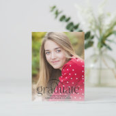 Eleganter Minimalistischer Typ Overlay-Foto-Abschl Postkarte (Stehend Vorderseite)