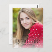 Eleganter Minimalistischer Typ Overlay-Foto-Abschl Postkarte (Vorne/Hinten)