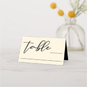 Eleganter Minimalistischer Typografie-Hochzeitstis Platzkarte (Vorderseite)