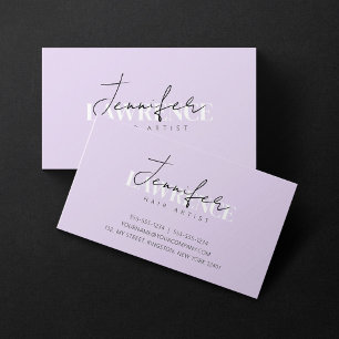 Eleganter minimalistischer violetter trendiger Fri Visitenkarte