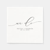 Eleganter minimalistischer We Do Hochzeit Serviette (Vorderseite)