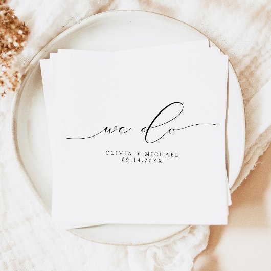 Eleganter minimalistischer We Do Hochzeit Serviette
