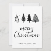 Eleganter Minimalistischer Weihnachtsbaum Feiertagskarte (Vorderseite)