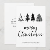 Eleganter Minimalistischer Weihnachtsbaum Feiertagskarte (Vorne/Hinten)