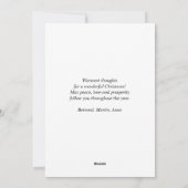 Eleganter Minimalistischer Weihnachtsbaum Feiertagskarte (Rückseite)