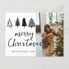 Eleganter Minimalistischer Weihnachtsbaum Feiertagspostkarte