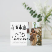 Eleganter Minimalistischer Weihnachtsbaum Feiertagspostkarte (Stehend Vorderseite)