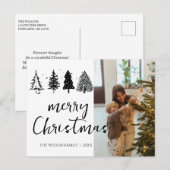 Eleganter Minimalistischer Weihnachtsbaum Feiertagspostkarte (Vorne/Hinten)
