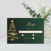 Eleganter Minimalistischer Weihnachtsbaum Hochzeit RSVP Karte (Stehend Vorderseite)