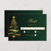 Eleganter Minimalistischer Weihnachtsbaum Hochzeit RSVP Karte (Vorne/Hinten)