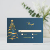 Eleganter Minimalistischer Weihnachtsbaum Hochzeit RSVP Karte (Stehend Vorderseite)