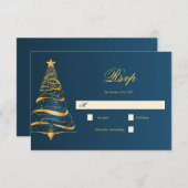 Eleganter Minimalistischer Weihnachtsbaum Hochzeit RSVP Karte (Vorne/Hinten)
