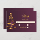 Eleganter Minimalistischer Weihnachtsbaum Hochzeit RSVP Karte (Vorne/Hinten)
