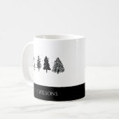 Eleganter Minimalistischer Weihnachtsbaum Kaffeetasse (Vorderseite Links)