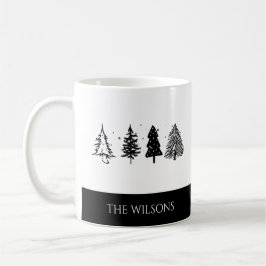 Eleganter Minimalistischer Weihnachtsbaum Kaffeetasse