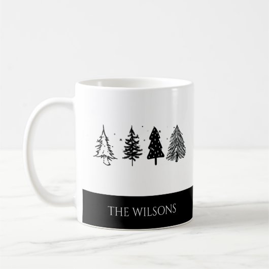 Eleganter Minimalistischer Weihnachtsbaum Kaffeetasse (Links)