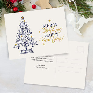 Eleganter minimalistischer Weihnachtsbaum Nicht-Fo Feiertagspostkarte