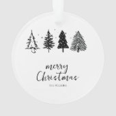 Eleganter Minimalistischer Weihnachtsbaum Ornament (Rückseite)