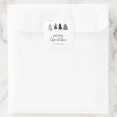 Eleganter Minimalistischer Weihnachtsbaum Quadratischer Aufkleber (Tasche)
