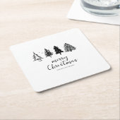 Eleganter Minimalistischer Weihnachtsbaum Rechteckiger Pappuntersetzer (angewinkelt)