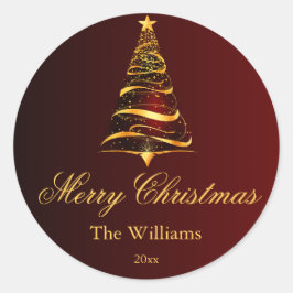 Eleganter Minimalistischer Weihnachtsbaum Runder Aufkleber