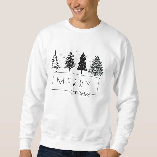 Eleganter Minimalistischer Weihnachtsbaum Sweatshirt (Vorderseite)