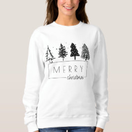 Eleganter Minimalistischer Weihnachtsbaum Sweatshirt