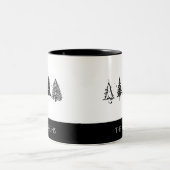 Eleganter Minimalistischer Weihnachtsbaum Zweifarbige Tasse (Mittel)