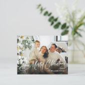 Eleganter Minimalistischer Weihnachtscode QR-Code Postkarte (Stehend Vorderseite)