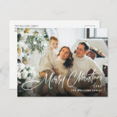 Eleganter Minimalistischer Weihnachtscode QR-Code Postkarte (Vorne/Hinten)