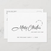Eleganter Minimalistischer Weihnachtsfeiertag Postkarte (Vorne/Hinten)