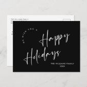 Eleganter Minimalistischer Weihnachtsgruß Postkarte (Vorne/Hinten)