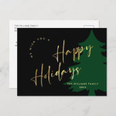 Eleganter Minimalistischer Weihnachtsgruß Postkarte (Vorne/Hinten)