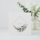 Eleganter Minimalistischer Weihnachtskranz Feiertagskarte (Stehend Vorderseite)