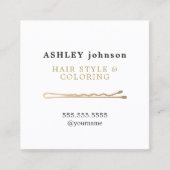 Eleganter Minimalistischer Weißer Imitat Quadratische Visitenkarte (Vorderseite)