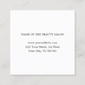 Eleganter Minimalistischer Weißer Imitat Quadratische Visitenkarte (Rückseite)